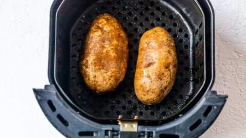 Two vegetables in an air fryer